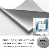 Chic Blue Waterverf Floral Wedding Welcome Sign Poster