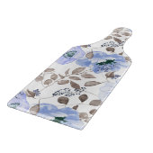 Chic Blue Waterverf Flowers Cutting Board Snijplank (Hoek)