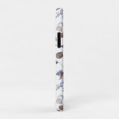Chic Blue Waterverf Flowers iPhone Case (Achterkant/rechts)