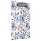 Chic Blue Waterverf Flowers Klembord (Rechts)