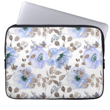 Chic Blue Waterverf Flowers