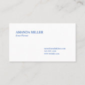 Chic Blue Waterverf Ogee Patroon met Monogram Visitekaartje (Achterkant)