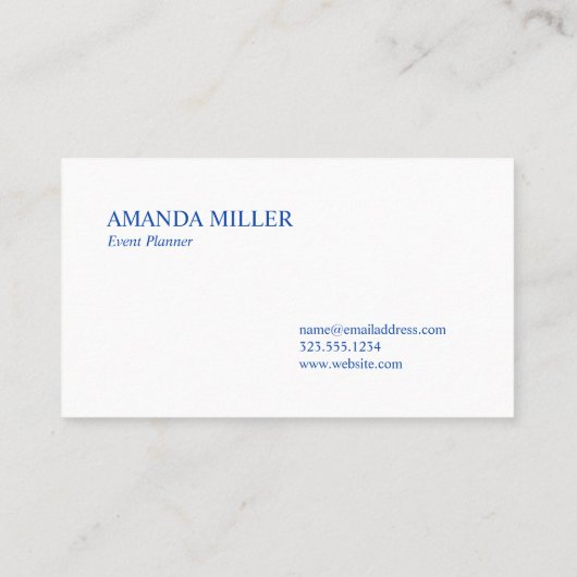 Chic Blue Waterverf Ogee Patroon met Monogram Visitekaartje (Achterkant)