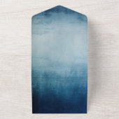 Chic Blue Wedding All In One Uitnodiging (Buitenkant)