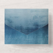 Chic Blue Wedding All In One Uitnodiging (Achterkant)