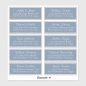 Chic  Blue Wedding Guest Adresetiketten Sticker (Vel)