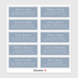 Chic  Blue Wedding Guest Adresetiketten Sticker