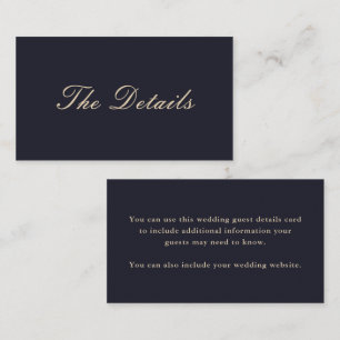 Chic Blue Wedding Guest - Gegevens Informatiekaartje