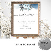 Chic, Blue Wedding Unplugged Ceremony welkomstteke Poster