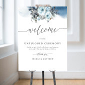 Chic, Blue Wedding Unplugged Ceremony welkomstteke Poster
