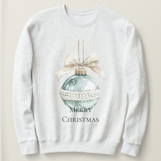 Chic Blue White Bow Ornament Trui (Design voorkant)
