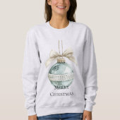Chic Blue White Bow Ornament Trui (Voorkant)