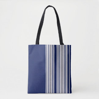Chic Blue & White Canvas tas met zwarte accenten