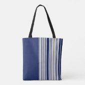 Chic Blue & White Canvas tas met zwarte accenten (Achterkant)