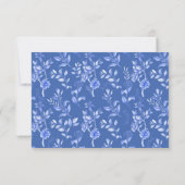 Chic Blue White Chinoiserie Floral Wedding RSVP Kaart (Achterkant)