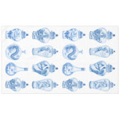 Chic Blue White Chinoiserie Porcelain Ginger Jars Tafelkleed (Voorkant (Horizontaal))