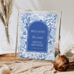 Chic Blue White Chinoiserie Vrijgezellenfeest Welk Poster<br><div class="desc">Dit op chinoiserie geïnspireerde ontwerp kenmerkt elegante botanische floralen,  vogels en groen in de kleur blauw en wit. Pas de uitnodiging aan met uw details en als u de stijl en plaatsing van de tekst verder wilt herschikken,  drukt u op de knop "Klik om verder aan te passen".</div>