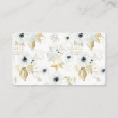 Chic Blue & White Floral Book Request Baby shower Informatiekaartje (Achterkant)