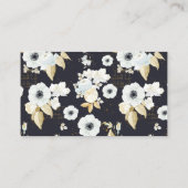Chic Blue & White Floral Book Request Baby shower Informatiekaartje (Achterkant)