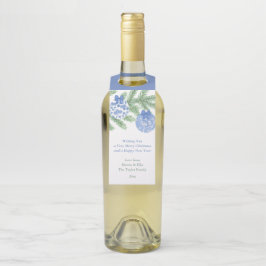 Chic Blue White Ginger Jar Baubles Merry kerst Flessenhanger