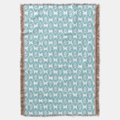 Chic Blue White  Periwinkle Floral Pattern Deken (Voorkant Verticaal)