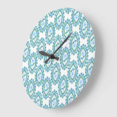 Chic Blue White Periwinkle Floral Pattern Grote Klok (Hoek)