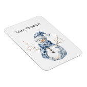 Chic Blue White Snowman Kerstmis Magneet (Rechterzijde)