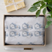 Chic Blue White Snowman Kerstmis Tissuepapier (Geschenk)