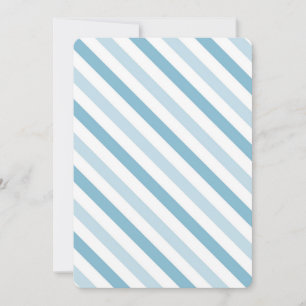 Chic Blue White Stripes Baby shower Kaart