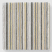 Chic Blue White Stripes Stenen Onderzetter (Voorkant)