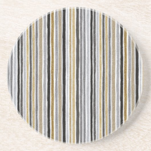 Chic Blue White Stripes Zandsteen Onderzetter (Voorkant)