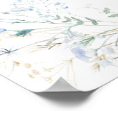 Chic Blue Wildflower Meadow Wedding Seating Chart Poster (Hoek)