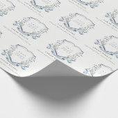 Chic Blue Wildflower Waterverf Crest Afstuderen Cadeaupapier (Hoek)