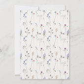 Chic Blue Wildflower Waterverf Crest Afstuderen Kaart (Achterkant)