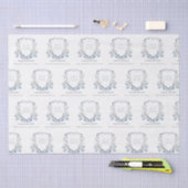 Chic Blue Wildflower Waterverf Crest Afstuderen Tissuepapier (Craft)