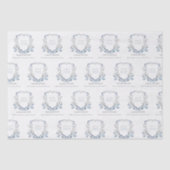 Chic Blue Wildflower Waterverf Crest Afstuderen Tissuepapier (Voorkant)