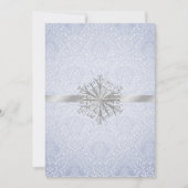 Chic Blue Winter Snowflake Weddenschap Kaart (Voorkant)
