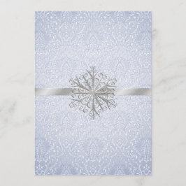 Chic Blue Winter Snowflake Weddenschap Kaart