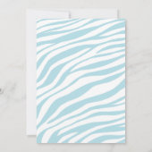 Chic Blue Zebra Print Baby Shower Invitaties Kaart (Achterkant)