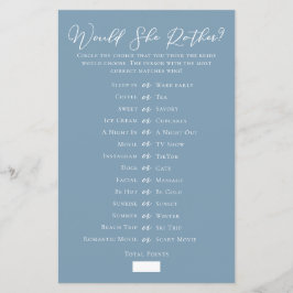 Chic Blue zou ze liever Vrijgezellenfeest spel