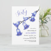 Chic Bluebell Bloesem Bloesem 60ste verjaardag Kaart (Staand voorkant)