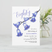 Chic Bluebell Bloesem Bloesem 80ste verjaardag Kaart (Staand voorkant)