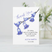 Chic Bluebell Bloesem Bloesem Dank u Bedankkaart (Staand voorkant)