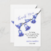 Chic Bluebell Bloesem Bloesem Dank u Bedankkaart (Voorkant / Achterkant)