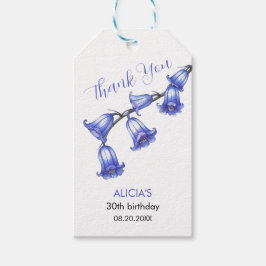 Chic Bluebell Bloesem Verjaardag Bedankt Cadeaulabel