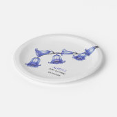 Chic Bluebell Bloesem Verjaardag Papieren Bordje (Gekanteld)