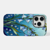 Chic bluebells forget me not stained Glass iPhone Hoesje (Achterkant horizontaal)