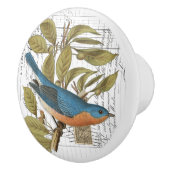 Chic Bluebird on Branch French Script Knob Keramische Knop (Rechts)