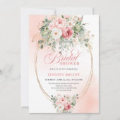 Chic Blush and Gold Dusty Rose Bridal Shower Card Kaart (Voorkant)