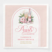 Chic blush and gold napkins pearls and prosecco servet (Voorkant)